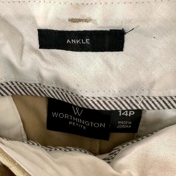 Worthington Ankle khaki trousers size 14P - Picture 4 of 5